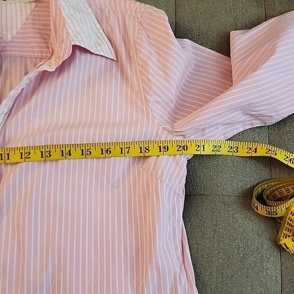 Tommy Hilfiger pink striped button down vintage 90's top size 12 - Picture 9 of 11